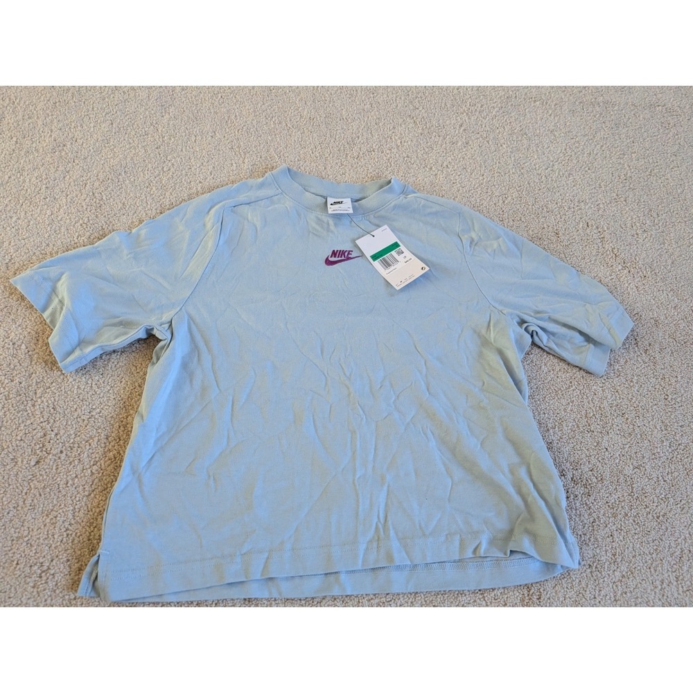 Nike Sportswear Girl's Blue T-Shirt Top fn8589-440 Crewneck XL NWT